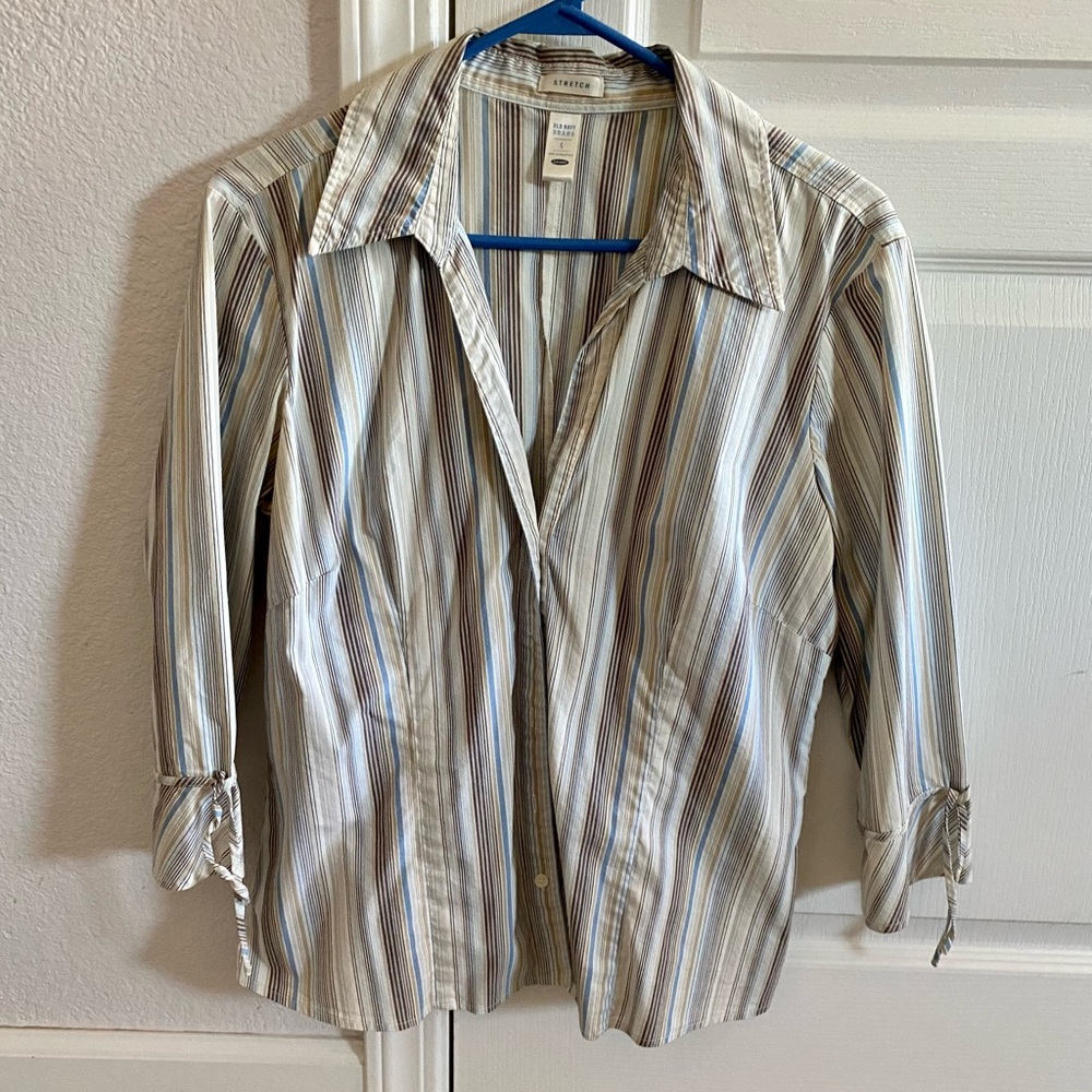 Really Cute Flattering Striped Blouse